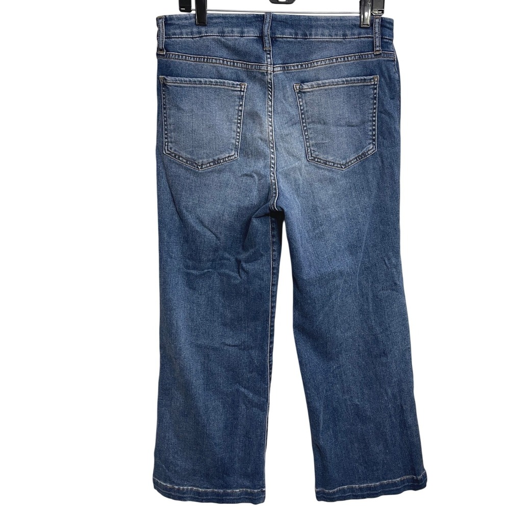 Kut Meg Wide Leg Jeans Blue Wash Patch‎ Pocket Size 12 - Picture 2 of 3